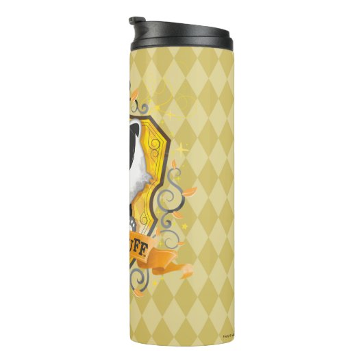 Harry Potter| HUFFLEPUFF™ Crest opladen Thermosbeker (Geroteerd rechts)