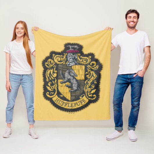 Harry Potter | Hufflepuff Crest Patch Fleece Deken (In situ)