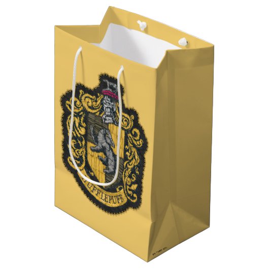 Harry Potter | Hufflepuff Crest Patch Medium Cadeauzakje (Voorkant Gekanteld)