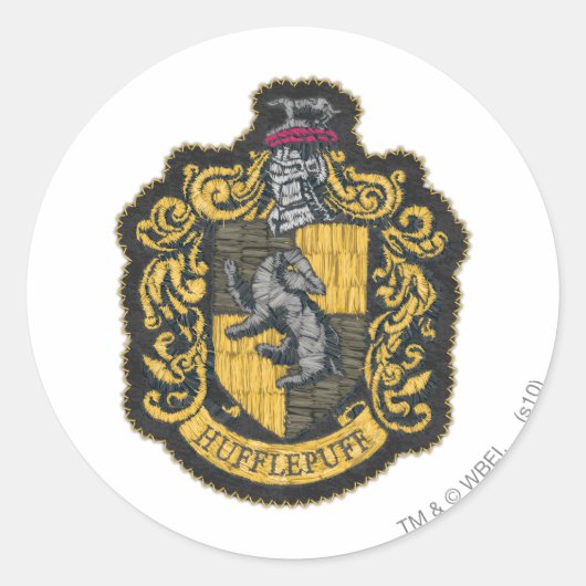 Harry Potter | Hufflepuff Crest Patch Ronde Sticker (Voorkant)