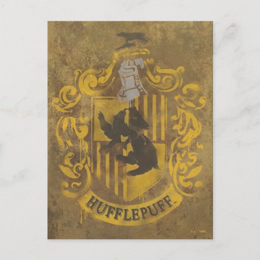 Harry Potter | Hufflepuff Crest Spray Paint Briefkaart (Voorkant)