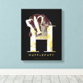 Harry Potter | HUFFLEPUFF™ Dasje Waterverf Canvas Afdruk (Insitu (Houten vloer))