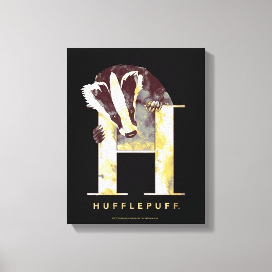 Harry Potter | HUFFLEPUFF™ Dasje Waterverf Canvas Afdruk (Voorkant)
