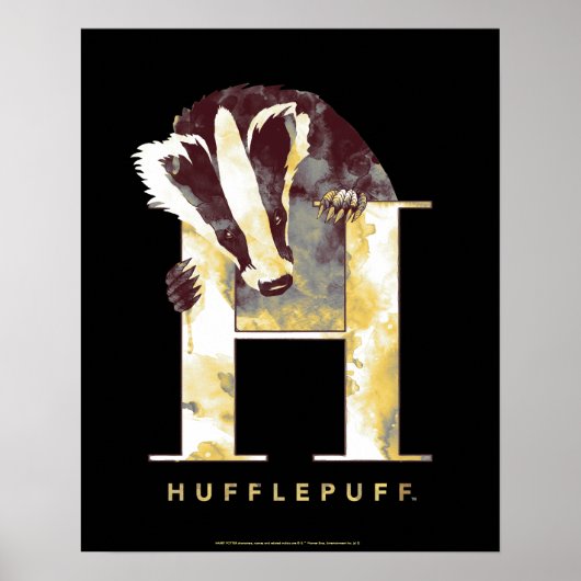 Harry Potter | HUFFLEPUFF™ Dasje Waterverf Poster (Voorkant)