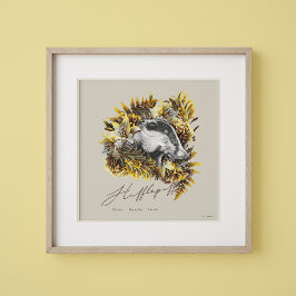 HARRY POTTER™ HUFFLEPUFF™ Floral grafisch Poster