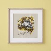 HARRY POTTER™ HUFFLEPUFF™ Floral grafisch Poster