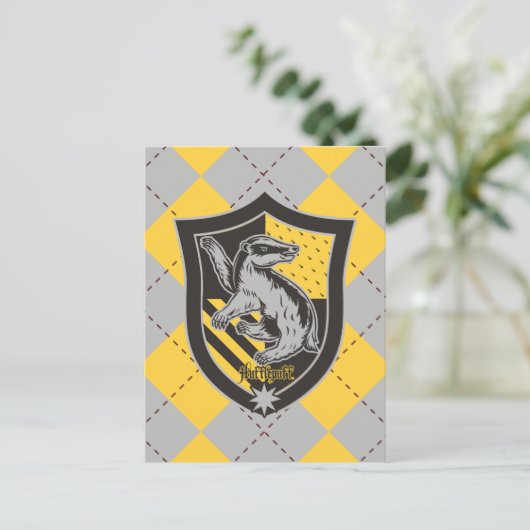 Harry Potter | Hufflepuff House Pride Crest Briefkaart (Staand voorkant)
