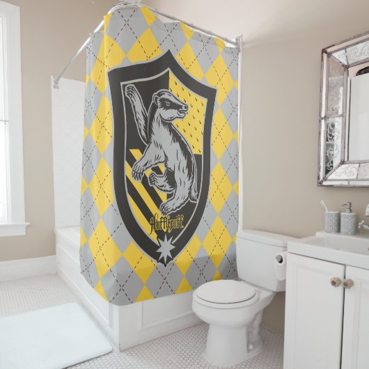 Harry Potter | Hufflepuff House Pride Crest Douchegordijn (In situ)