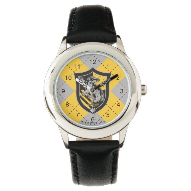 Harry Potter | Hufflepuff House Pride Crest Horloge (Voorkant)