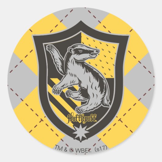 Harry Potter | Hufflepuff House Pride Crest Ronde Sticker (Voorkant)