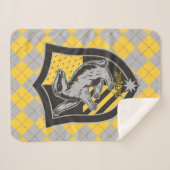Harry Potter | Hufflepuff House Pride Crest Sherpa Deken (Voorkant (horizontaal))