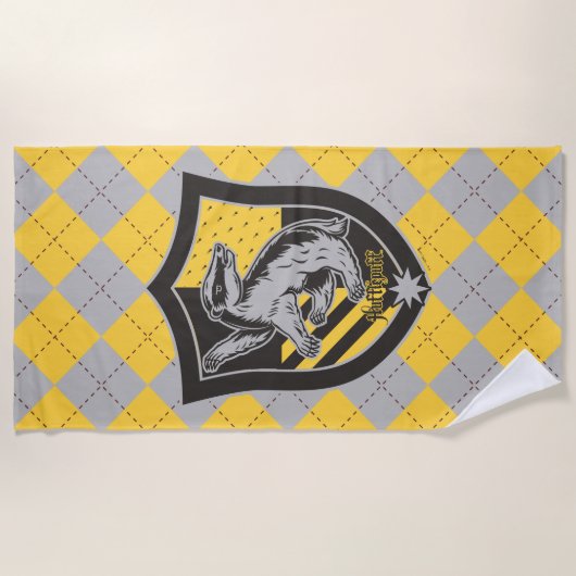 Harry Potter | Hufflepuff House Pride Crest Strandlaken (Voorkant)