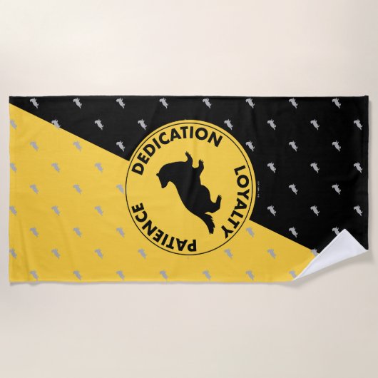 Harry Potter | HUFFLEPUFF™ House Trais Graphic Strandlaken (Voorkant)