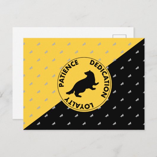 Harry Potter| HUFFLEPUFF™ House Traits Graphic Briefkaart (Voorkant / Achterkant)