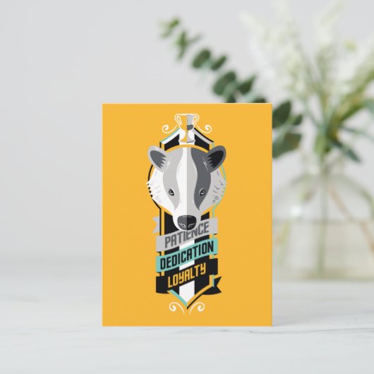 Harry Potter| HUFFLEPUFF™ House Traits Sigil Briefkaart (Staand voorkant)