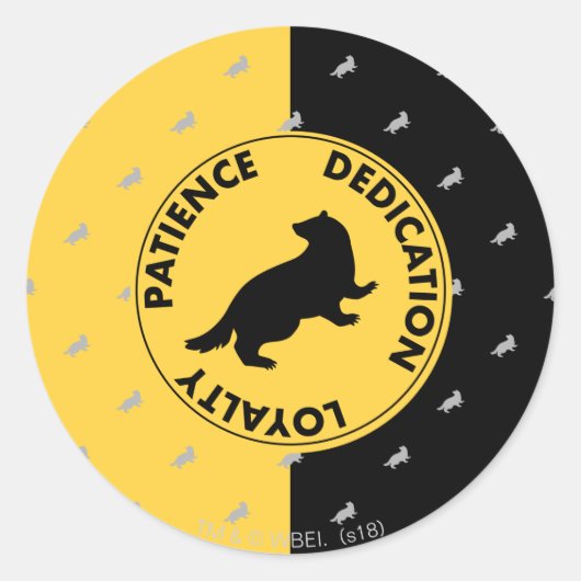 Harry Potter | HUFFLEPUFF™ Huis Eigenschappen Graf Ronde Sticker (Voorkant)