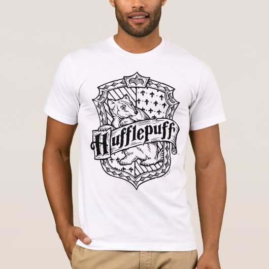 HARRY POTTER™ HUFFLEPUFF™ Line Art Crest T-shirt (Voorkant)