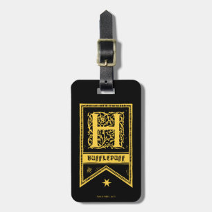 Harry Potter   Hufflepuff Monogram Banner Bagagelabel