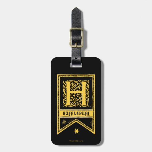 Harry Potter | Hufflepuff Monogram Banner Bagagelabel (Voorkant verticaal)
