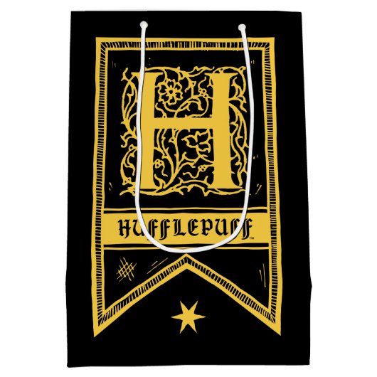 Harry Potter | Hufflepuff Monogram Banner Medium Cadeauzakje (Achterkant)