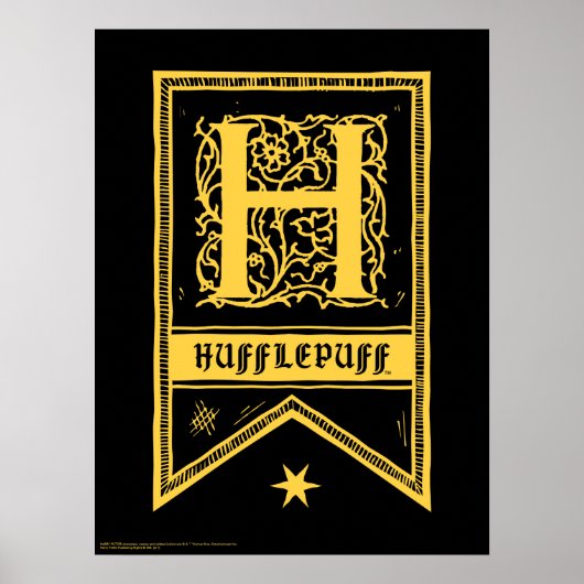 Harry Potter | Hufflepuff Monogram Banner Poster (Voorkant)