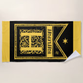 Harry Potter | Hufflepuff Monogram Banner Strandlaken (Voorkant)