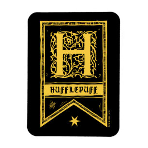 Harry Potter   Hufflepuff Monogram Vlag Magneet