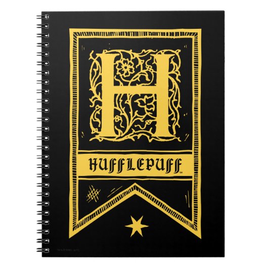 Harry Potter | Hufflepuff Monogram Vlag Notitieboek (Voorkant)