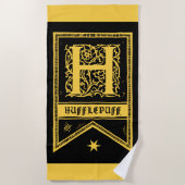 Harry Potter | Hufflepuff Monogram Vlag Strandlaken (Voorkant)