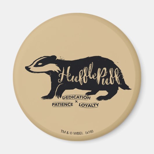 Harry Potter | HUFFLEPUFF™ Silhouet Typografie Magneet (Voorkant)