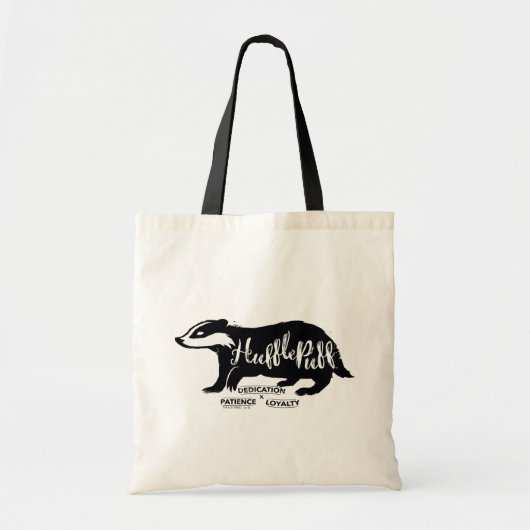 Harry Potter | HUFFLEPUFF™ Silhouet Typografie Tote Bag (Voorkant)