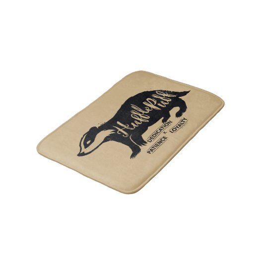 Harry Potter | HUFFLEPUFF™ Silhouette Typografie Badmat (Gekanteld)