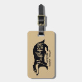 Harry Potter | HUFFLEPUFF™ Silhouette Typografie Bagagelabel (Voorkant verticaal)