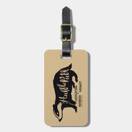 Harry Potter | HUFFLEPUFF™ Silhouette Typografie Bagagelabel (Voorkant verticaal)