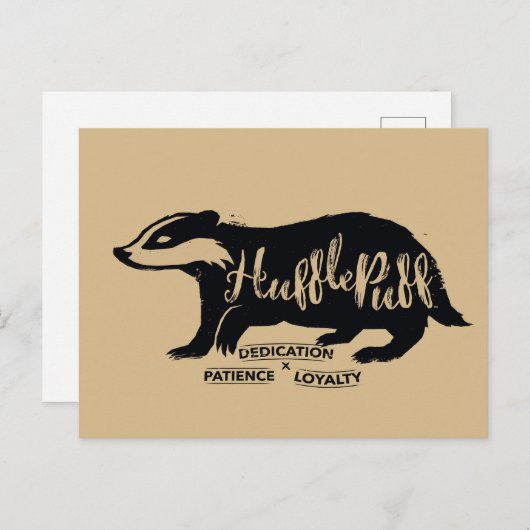 Harry Potter| HUFFLEPUFF™ Silhouette Typografie Briefkaart (Voorkant / Achterkant)