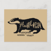 Harry Potter| HUFFLEPUFF™ Silhouette Typografie Briefkaart (Voorkant)
