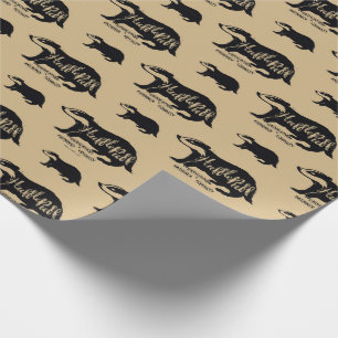 Harry Potter   HUFFLEPUFF™ Silhouette Typografie Cadeaupapier