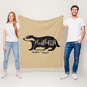 Harry Potter   HUFFLEPUFF™ Silhouette Typografie Fleece Deken