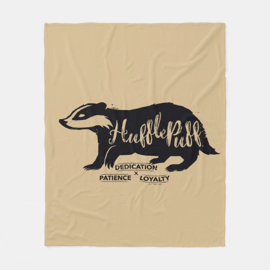 Harry Potter | HUFFLEPUFF™ Silhouette Typografie Fleece Deken (Voorkant)
