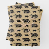 Harry Potter | HUFFLEPUFF™ Silhouette Typografie Inpakpapier Vel (In situ)