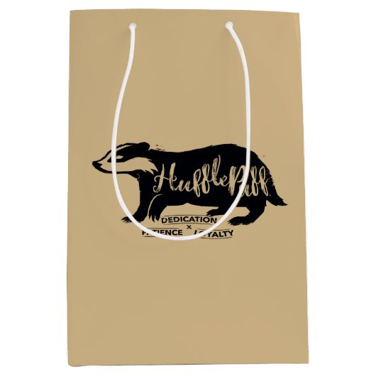 Harry Potter | HUFFLEPUFF™ Silhouette Typografie Medium Cadeauzakje (Voorkant)