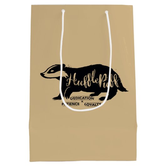 Harry Potter | HUFFLEPUFF™ Silhouette Typografie Medium Cadeauzakje (Achterkant)