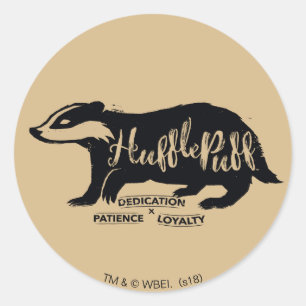 Harry Potter  HUFFLEPUFF™ Silhouette Typografie Ronde Sticker