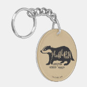 Harry Potter | HUFFLEPUFF™ Silhouette Typografie Sleutelhanger (Voorkant Links)