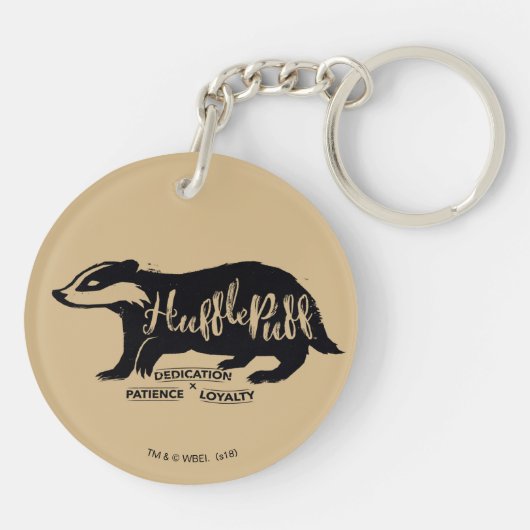Harry Potter | HUFFLEPUFF™ Silhouette Typografie Sleutelhanger (Achterkant)