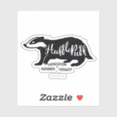 Harry Potter| HUFFLEPUFF™ Silhouette Typografie Sticker (Vel)