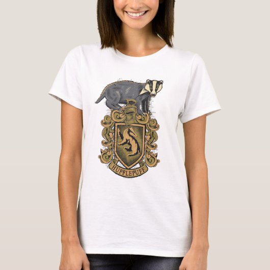 Harry Potter | Hufflepuff Wapen met Das T-shirt (Voorkant)
