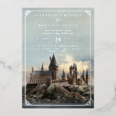 Harry Potter | Huwelijk in het Kasteel van Hogwart Folie Uitnodiging (Voorkant)