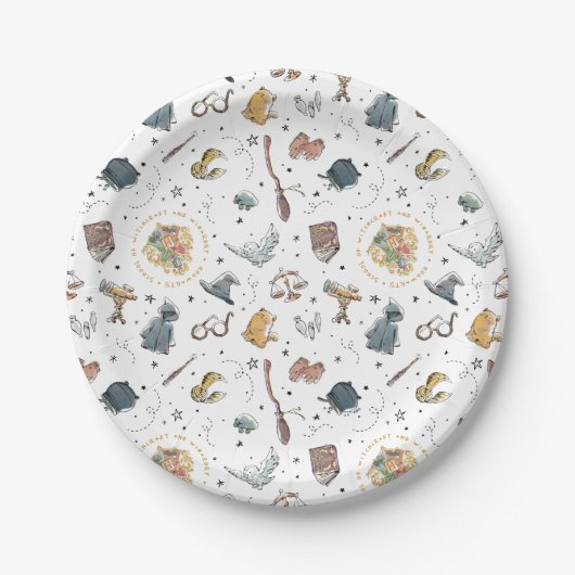 HARRY POTTER™ Iconen Patroon Papieren Bordje (Voorkant)