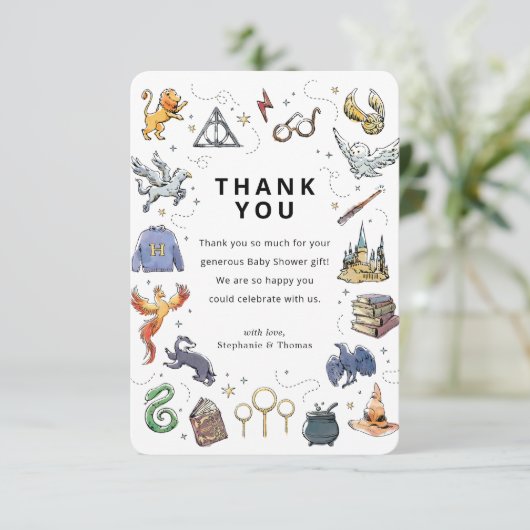 Harry Potter Icons Baby shower Dank u Kaart (Staand voorkant)